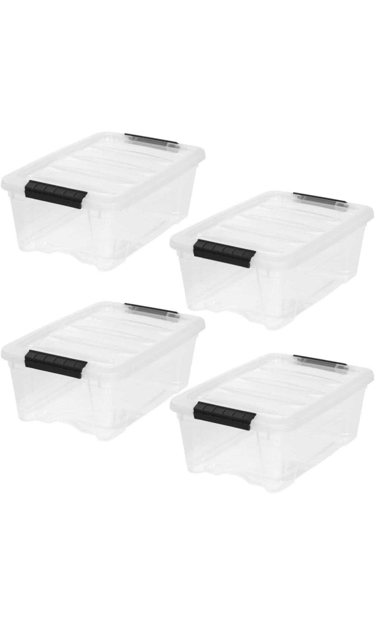 IRIS USA 4-Pack Storage Bins with Lids, 13 Quart