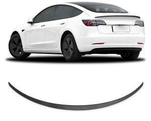 Dermon Rear Spoiler Wing for Tesla Model 3 2017-2023 ABS Carbon Fiber Style Sporty Rear Trunk Lip Automotive Accessories Adhesive No Drilli