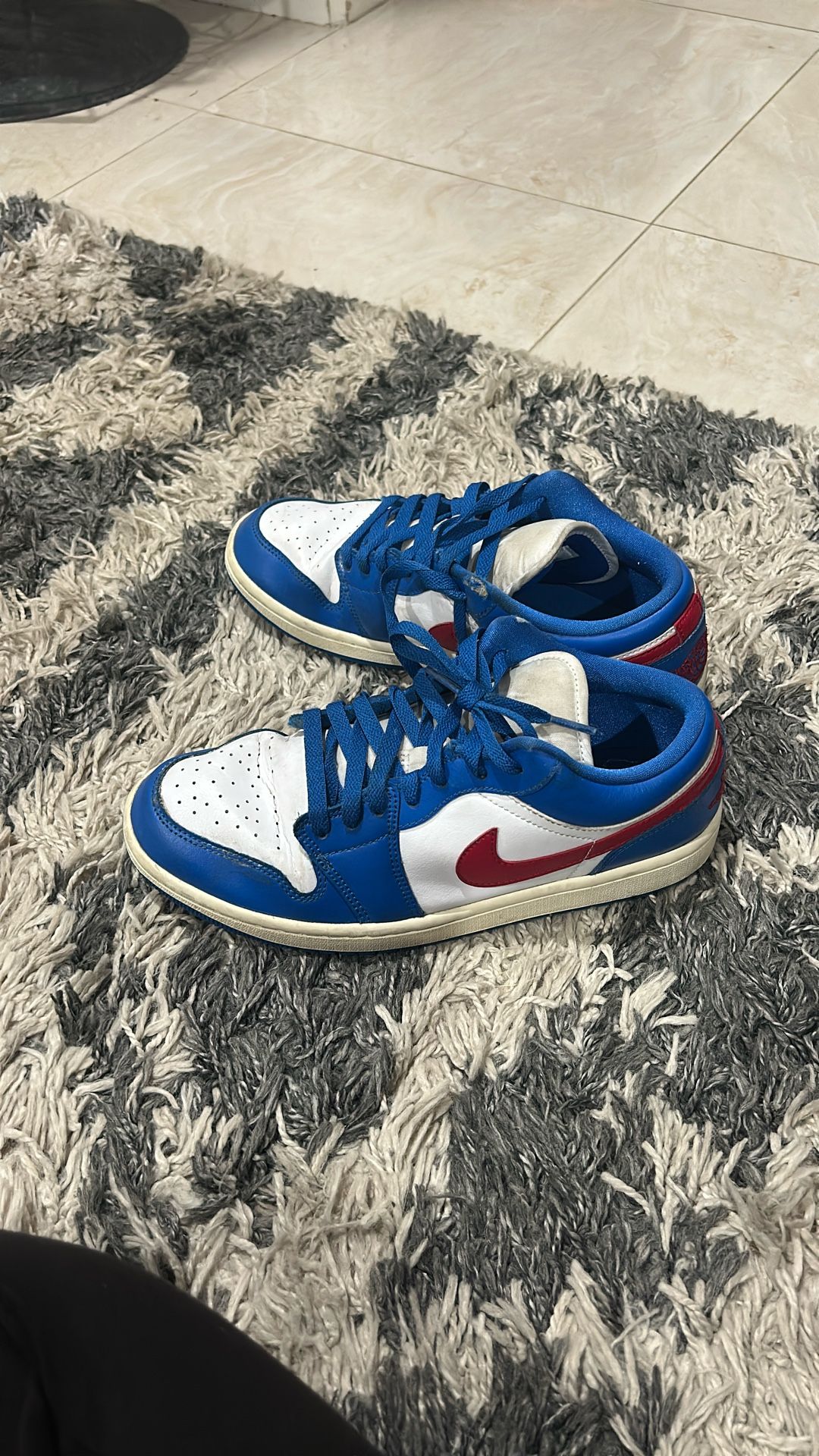Nike Air Jordan’s, Blue Red and White