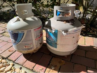 Two 20 lb Propane Tanks – Blue Rhino & AmeriGas