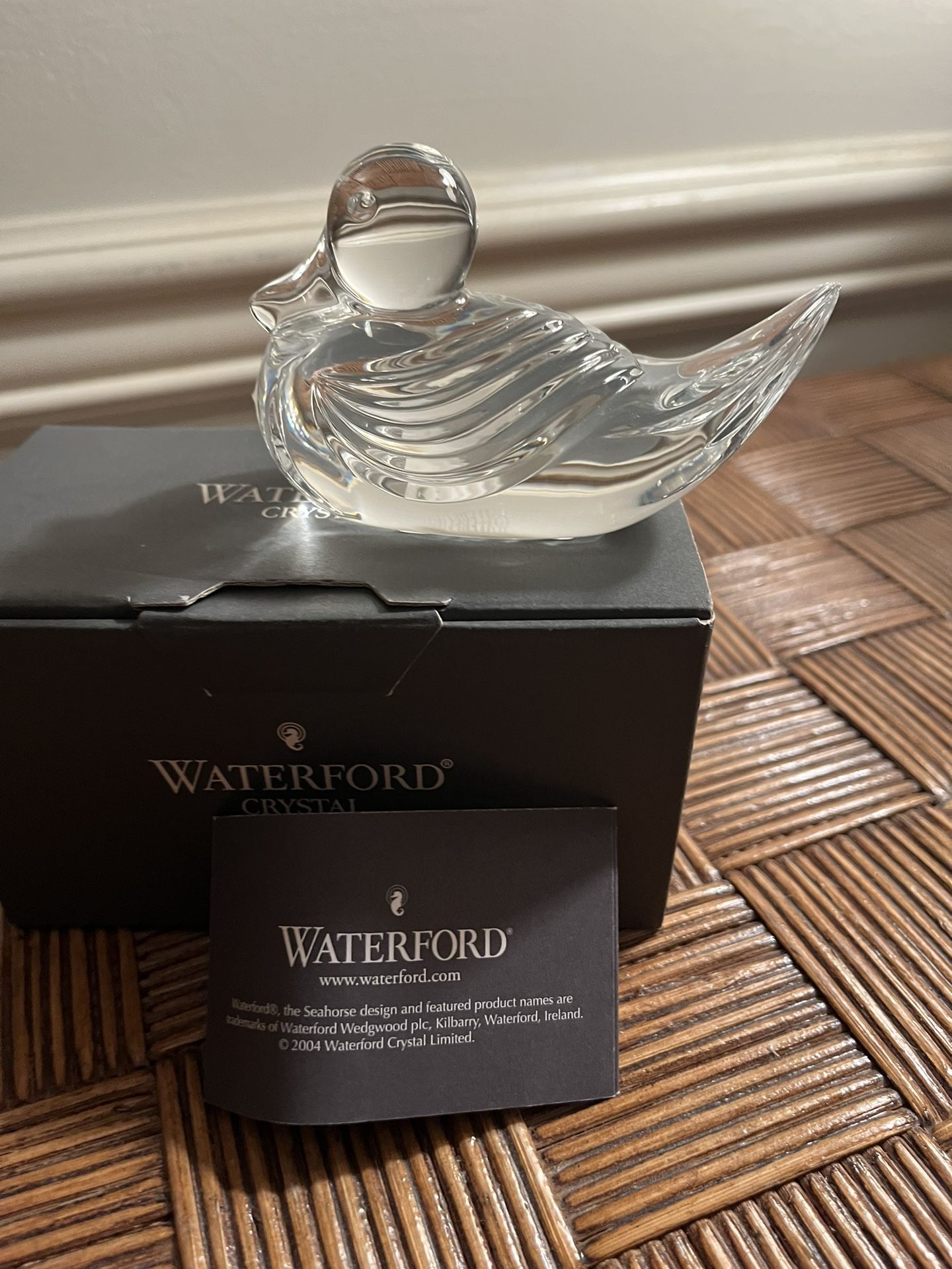 Waterford Crystal Paperweight Duck (NOS)