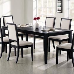 New! Black & Cream Dining Set ($39 Down) - NO CREDIT CHECK FINANCING