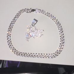 High Quality Moissanite Vvs Chain + Pendant 