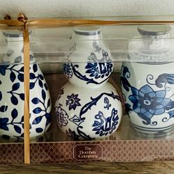 Porcelain Blue & White Vase Collection (3)