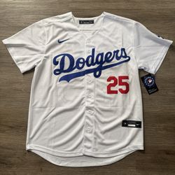 Dodgers White Home Jersey #25 EDMAN