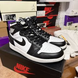 NIKE AIR JORDAN 1 BLACK WHITE 2014 Sz 9
