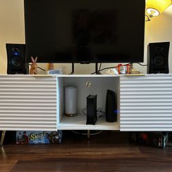 Tv Console Stand White And Gold