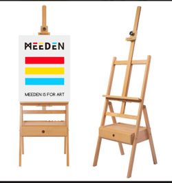 Wood Painting Easel with Storage