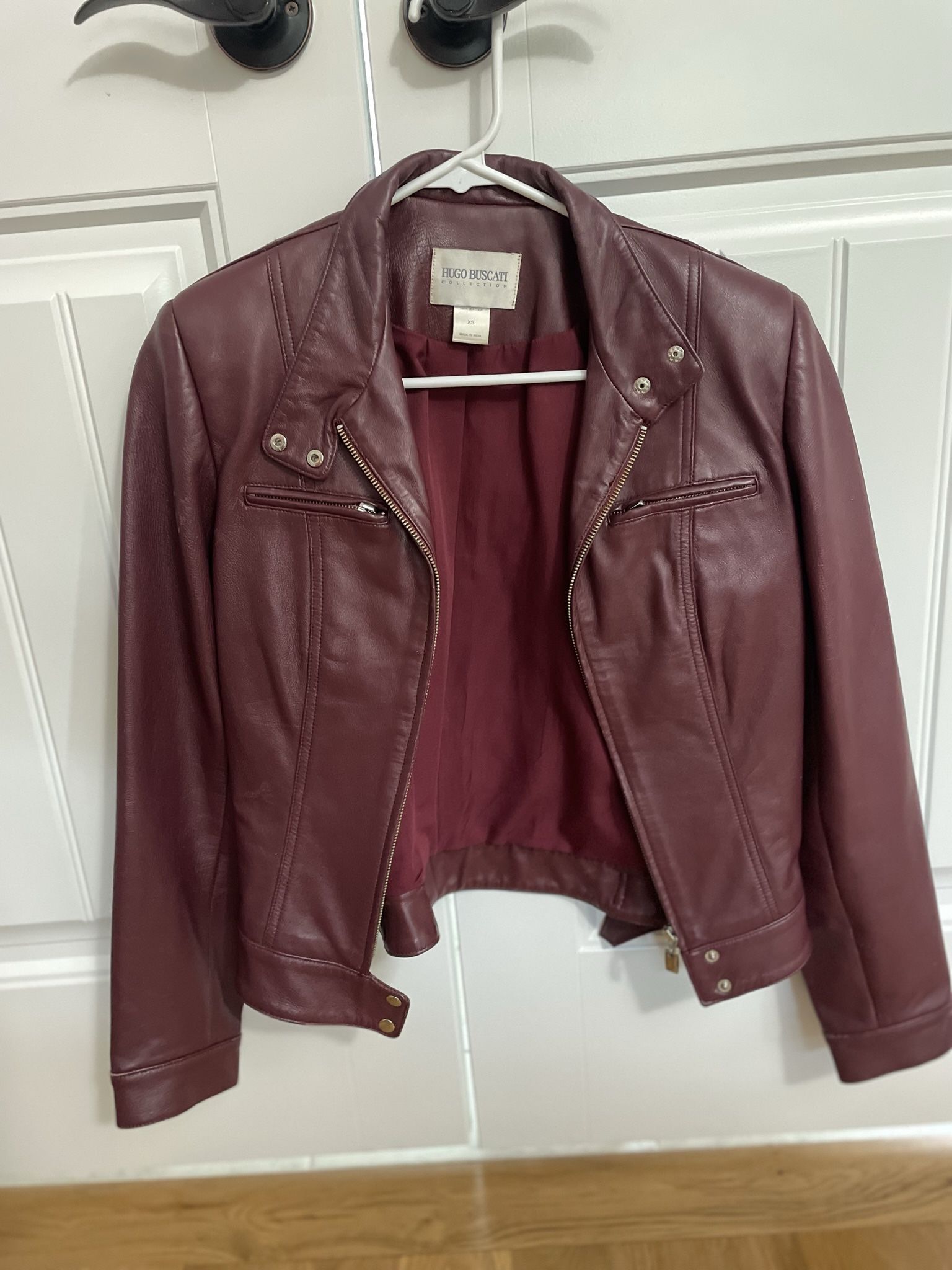 Woman's XS Burgundy Leather Jacket