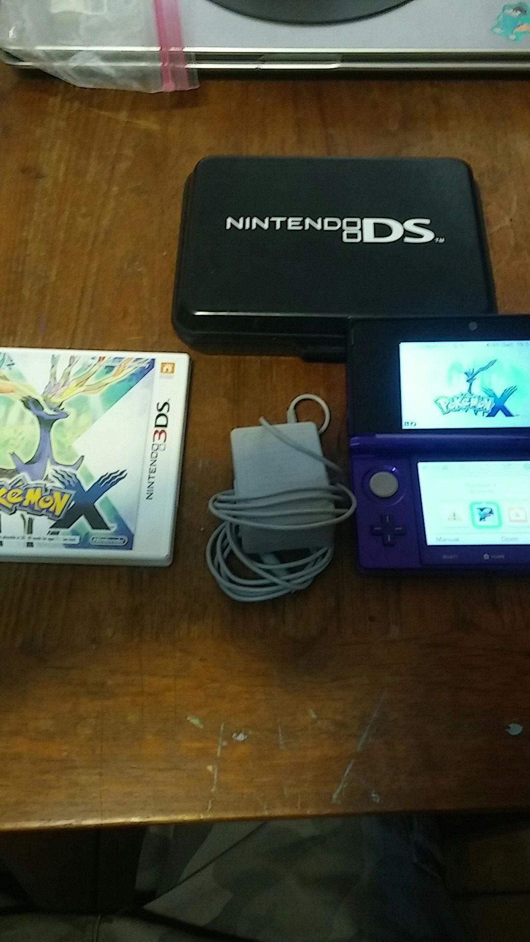Nintendo 3ds galaxy purple with pokemon x