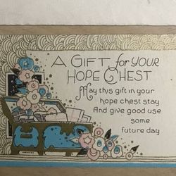 Vintage Unused Hope Chest Present Greeting Card & Envelope