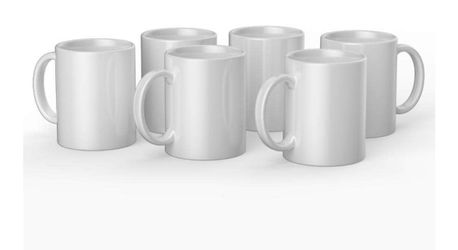 Cricut Beveled Blank Mug, Ceramic-Coated, Dishwasher & Microwave Safe to Decorate 15 Oz Sublimation Mug Pack With 6 