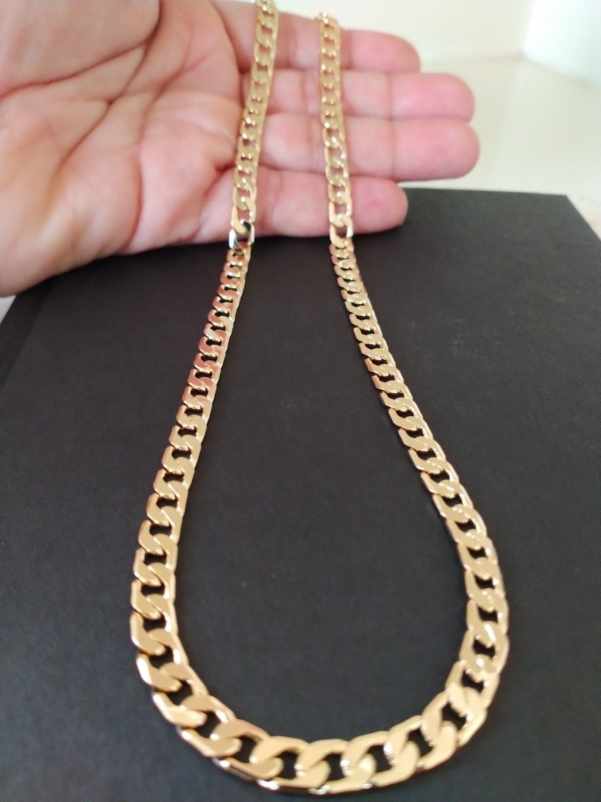 Gold 18k Plated Cuban Necklace Chain