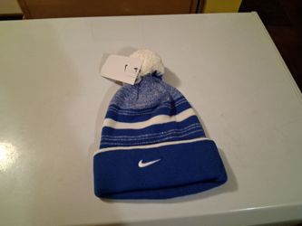 Men's nike pom winter beanie blue white Brand new