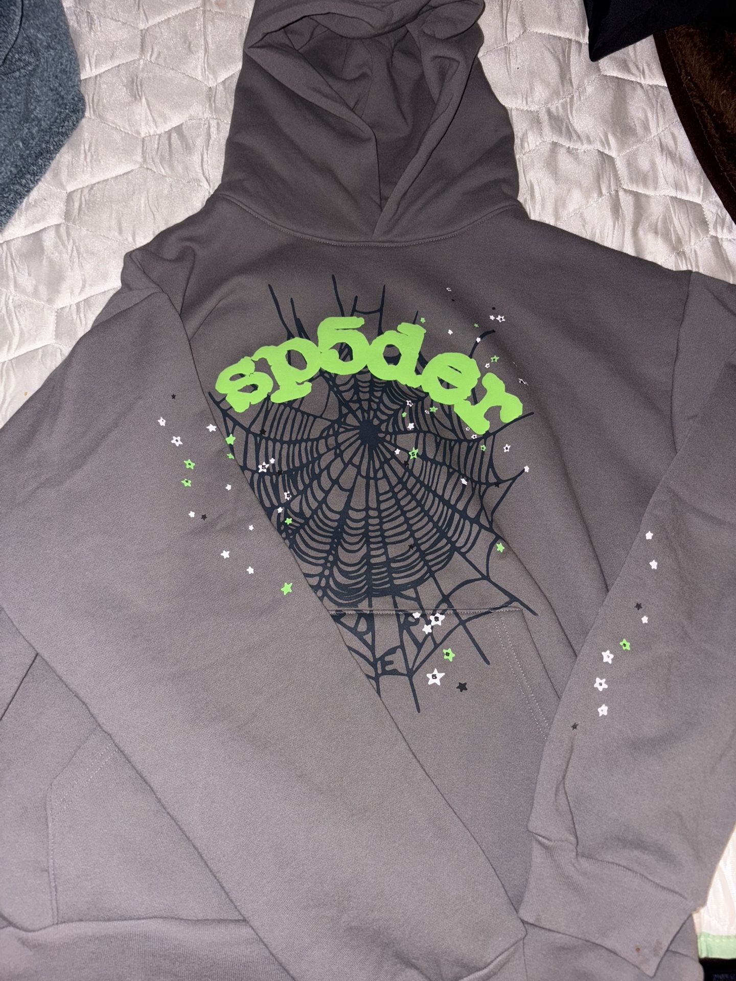 Slate Grey Sp5der Hoodie Size Medium
