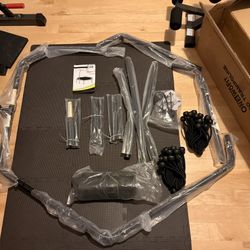 NEW 48" Silent Mini Fitness Trampoline with Adjustable Handle Bar Rebounder Cardio