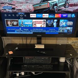 45inch Samsung Tv And Glass Table Stand 