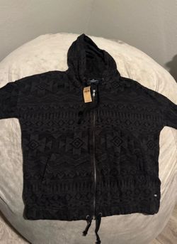 NWT American Eagle black zip up hoodie, size L