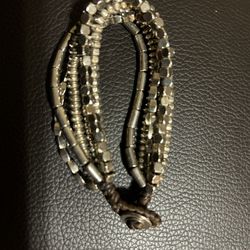 Silver Tone 6 Strand Bracelet