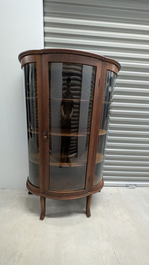 Vintage Display / Bar / China Cabinet, Solid Wood
