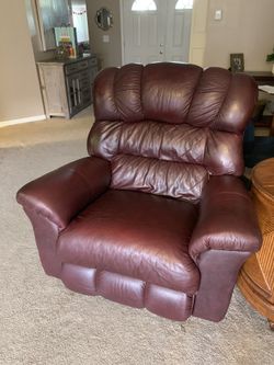 Leather rocking recliner