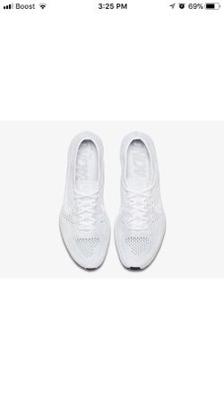 Nike Flyknit Racer White Goddess Size 14