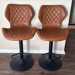 Camel Leather Bar stools