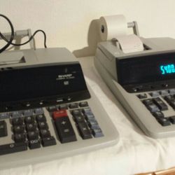 Lot Of 2 Sharp Compet VX-2652H, Electronic Printer Calculator Desktop Large Keysout