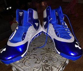 Blue Under Armour Baseball Cleats