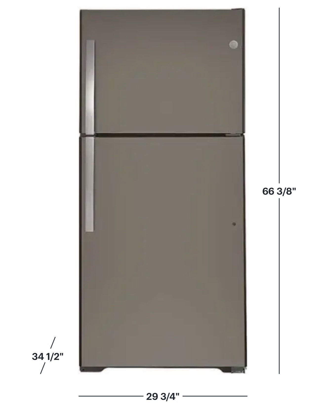 GE - 19.2 Cu. Ft. Top-Freezer Refrigerator with Garage Ready Design - Slate