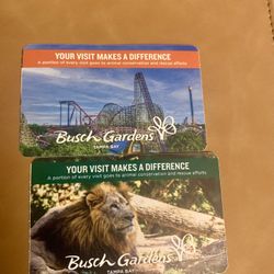 2 Busch Gardens Tickets $140