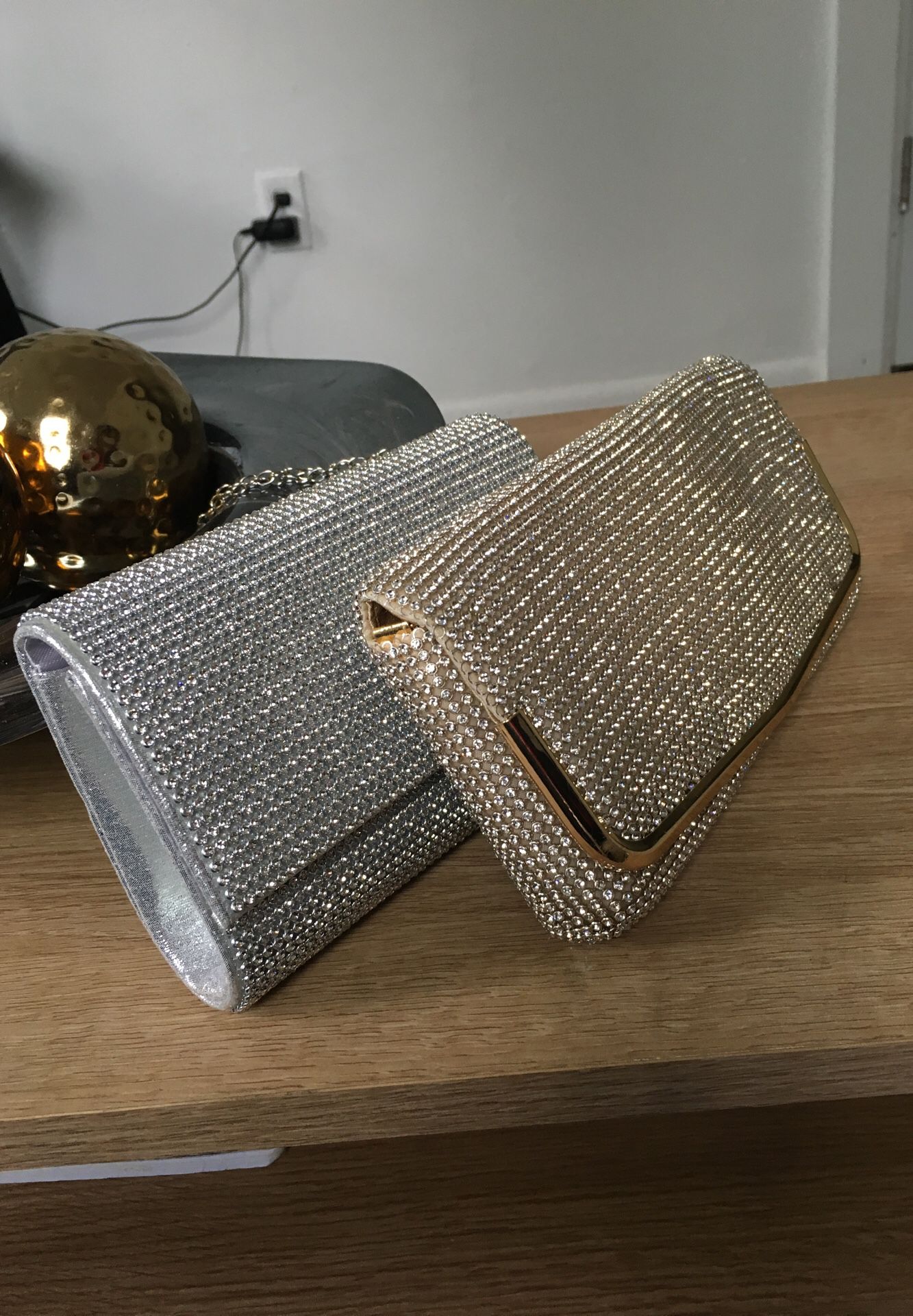 Women’s clutches gold and silver