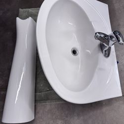 Pedestal sink.