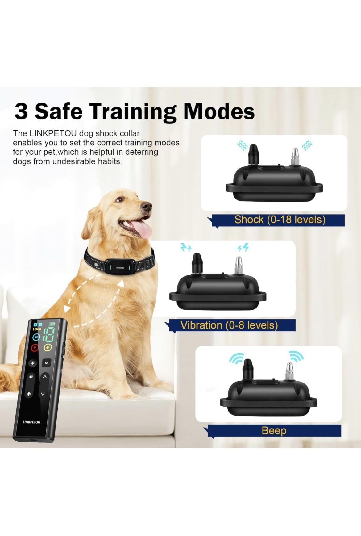 Dog Shock Collar LINKPETOU Electric Dog Training Collar with Remote