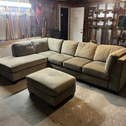 Slate Gray Sectional Couch Set 
