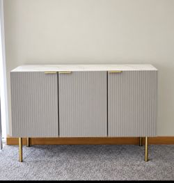 New Channel Gray and White Storage Sideboard