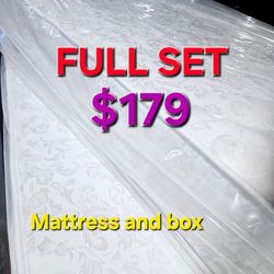 BRAND NEW !! FULL SIZE  $179 // MATTRESS AND BOX SPRING