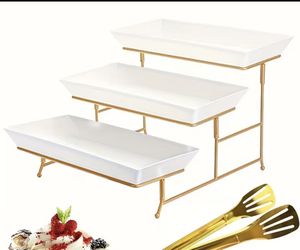 Brand New 3 Tier Dessert Stand/ Displayw/ Tongs