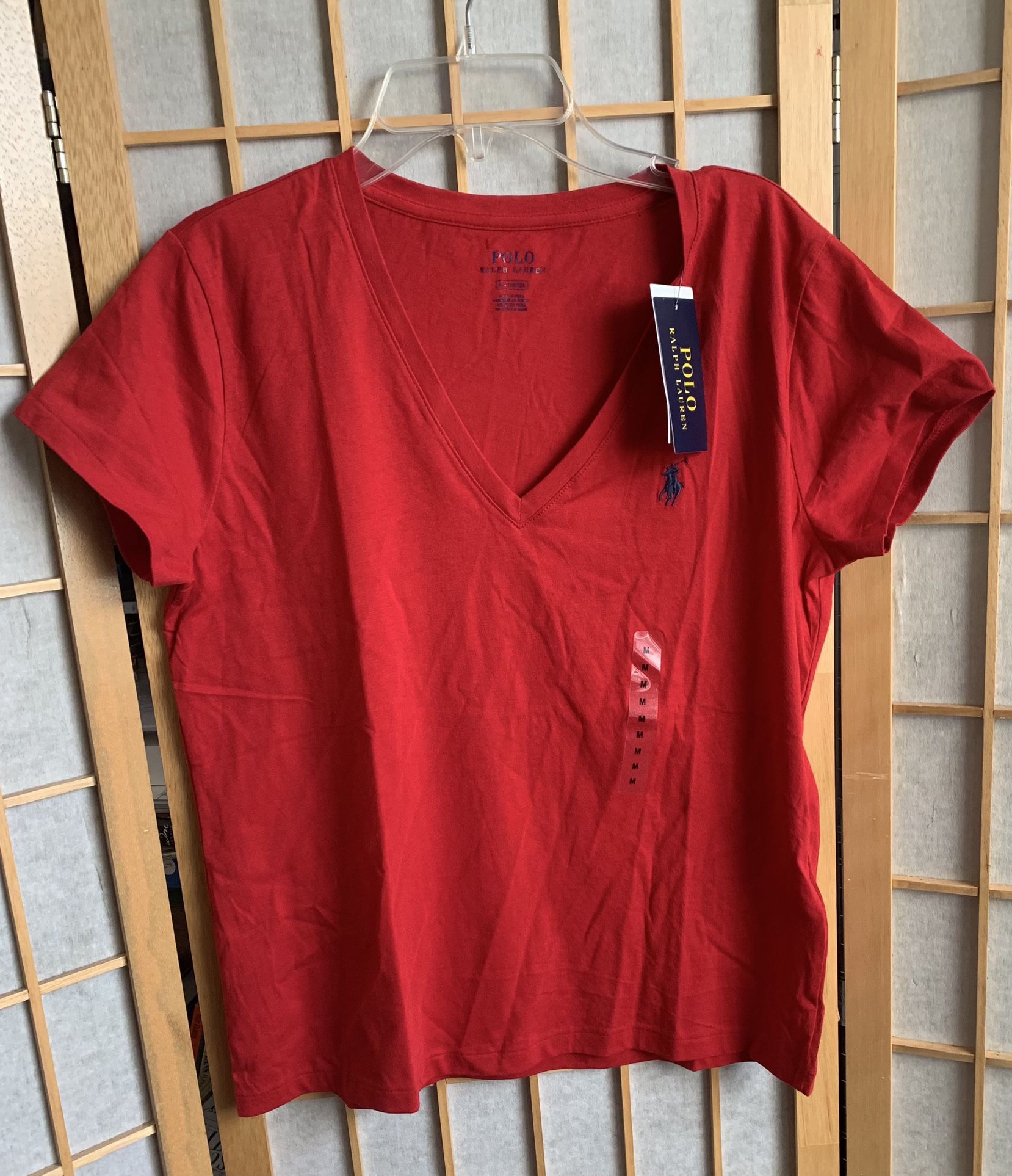 Ralph Lauren Polo Logo Women Shirt Red Size M