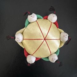 Vintage 6 Chinese Men Holding Hands Around Pin Cushion Satin 