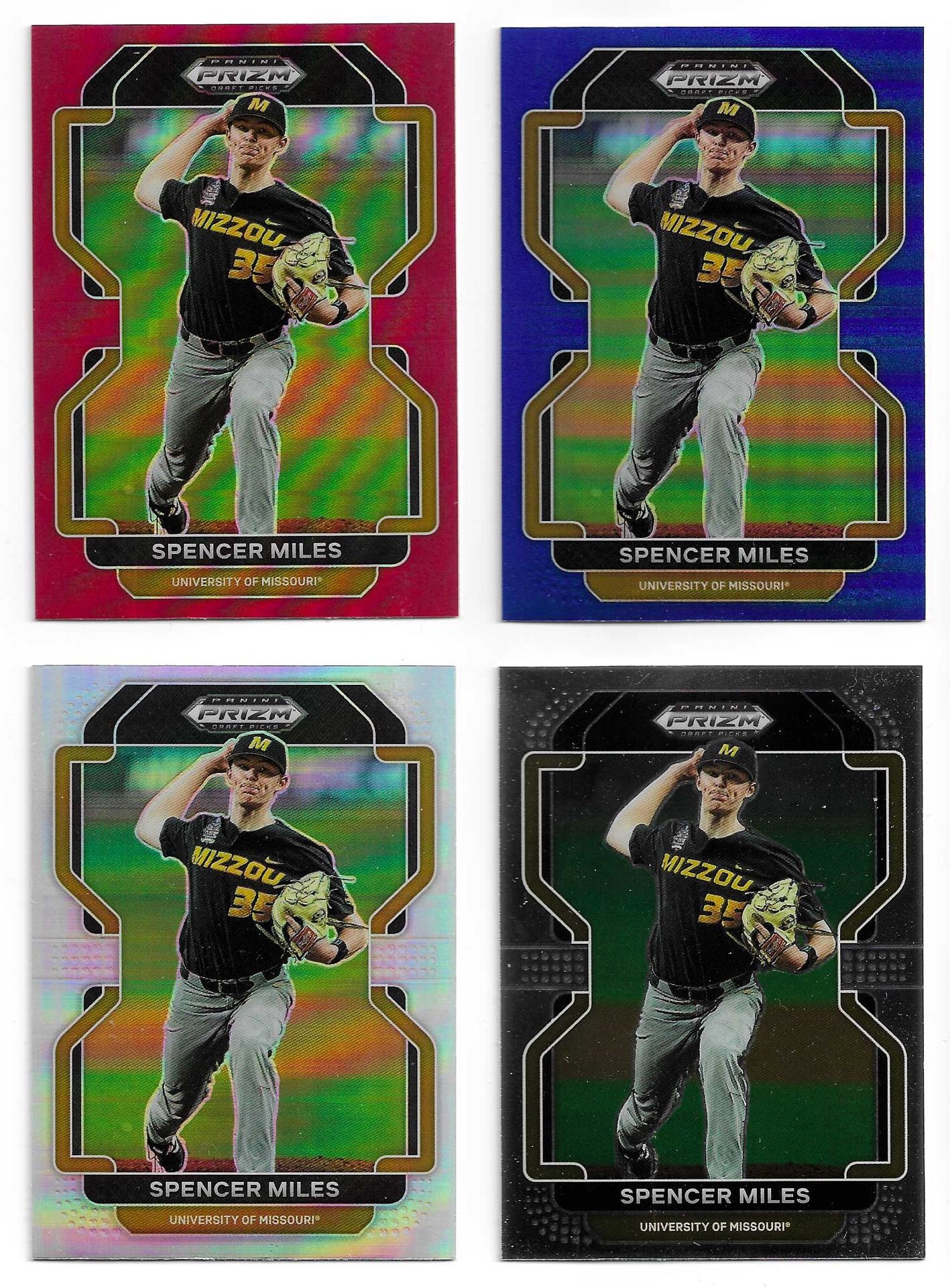 Spencer Miles Prizm MIZZOU rookie card lot