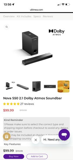 (See description) Nova S50 2.1 Dolby Atmos Soundbar