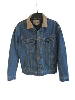 Lee Storm Rider Blanket Lined Denim Vintage Jacket Western Cowboy Siz L Corduroy