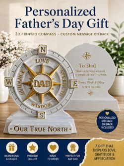 🧭 The Greatest Dad in the World Compass – Father's Day Gift – 3D Printed Decor