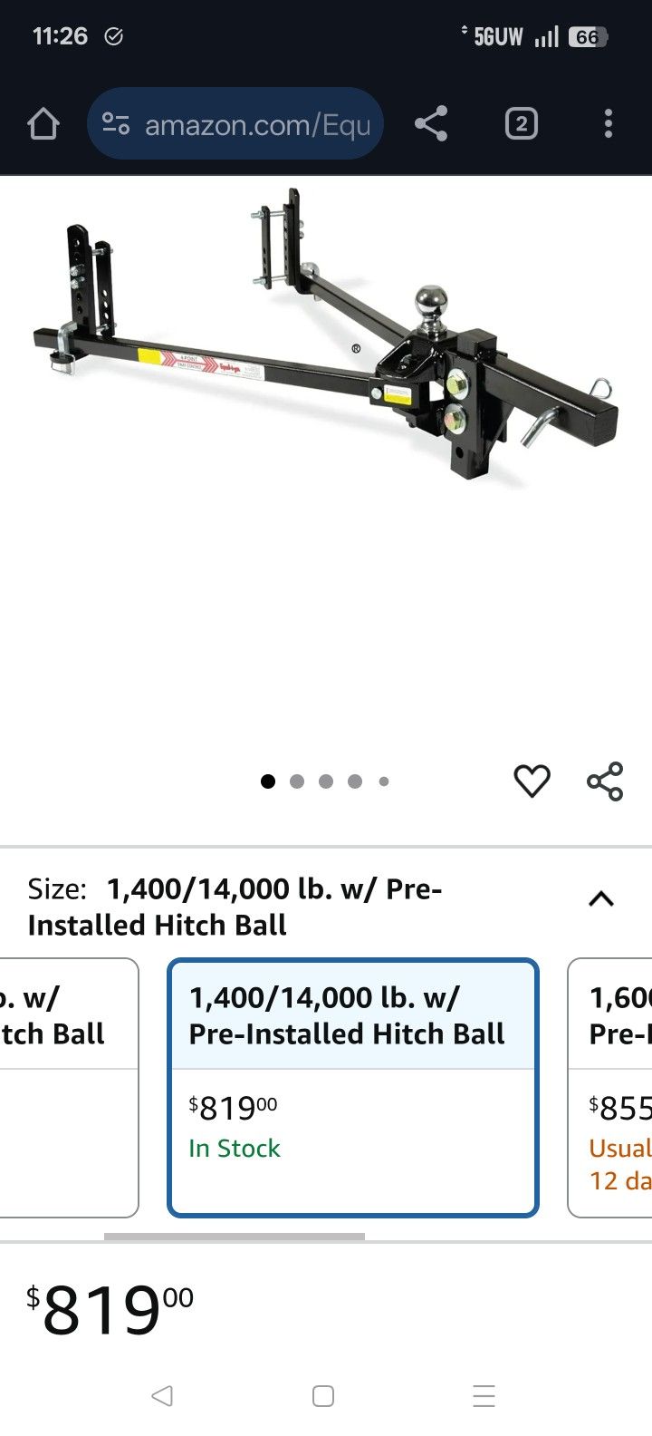 EQUAL-I-ZER WEIGHT DISTRIBUTION HITCH