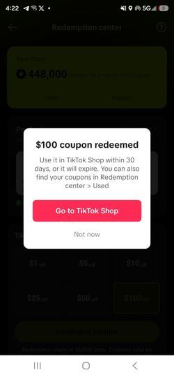 Tik tok shop promo creds
