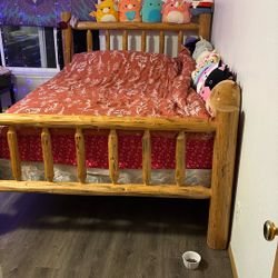 Rustic Ranch Style Log Bed Frame 