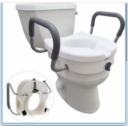 Carex Raised Toilet Seat with Armrests