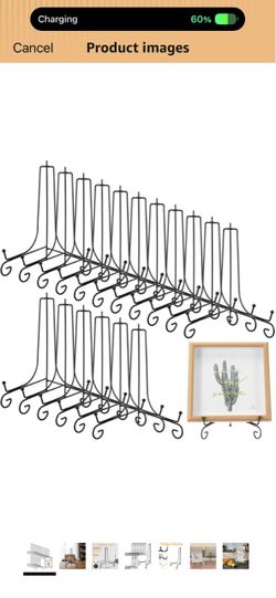 15 Packs Iron Display Stands, 10 inch Black Foldable Easel Stand for Sign Metal Decorative Plate Holders for Picture, Easel, Book, Card, Plaque, Bowl 