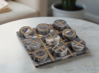 Marble Tic-Tac-Toe Decorative Set – Excellent Condition